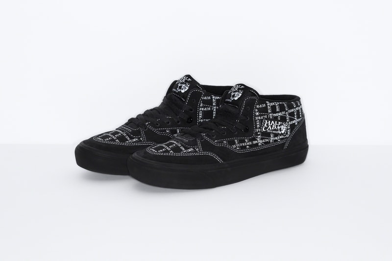 supreme vans collaboration half cab old skool pro sneakers white blue black shoes footwear sneakerhead