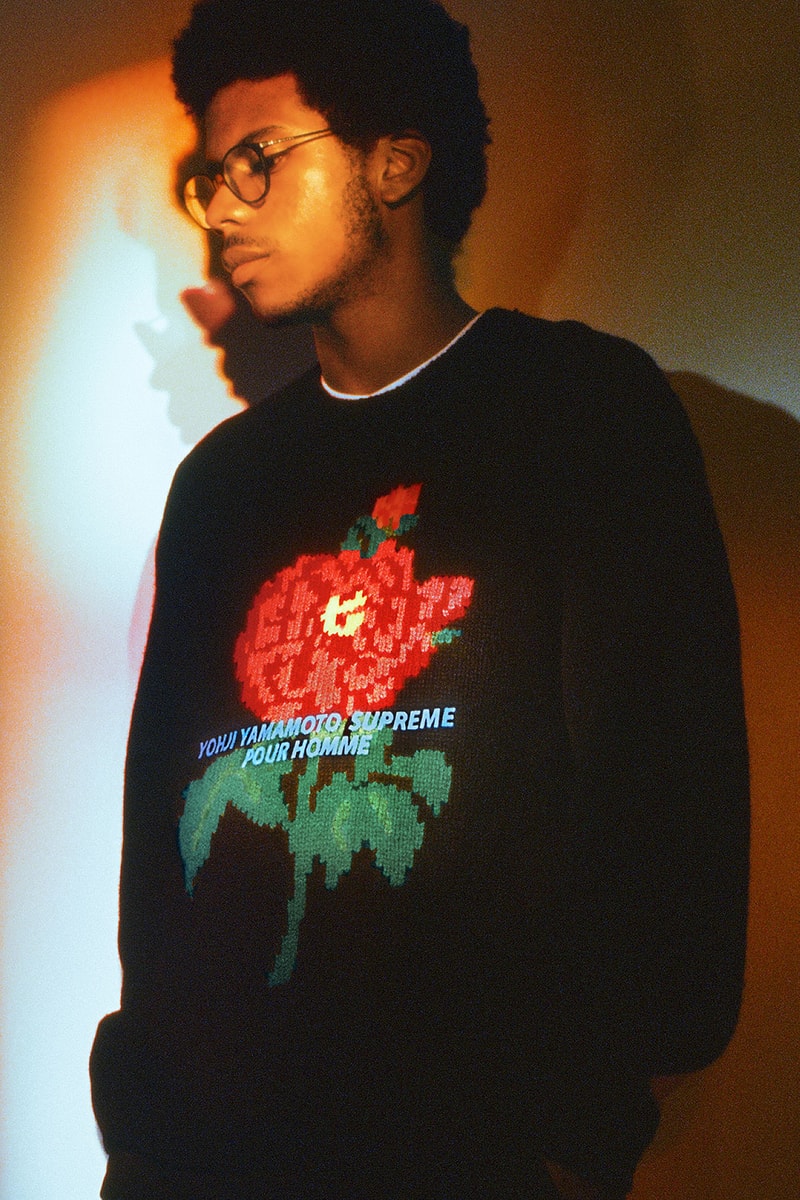 supreme yohji yamamoto collaboration lookbook puffers suits jackets knit sweaters hoodies release info