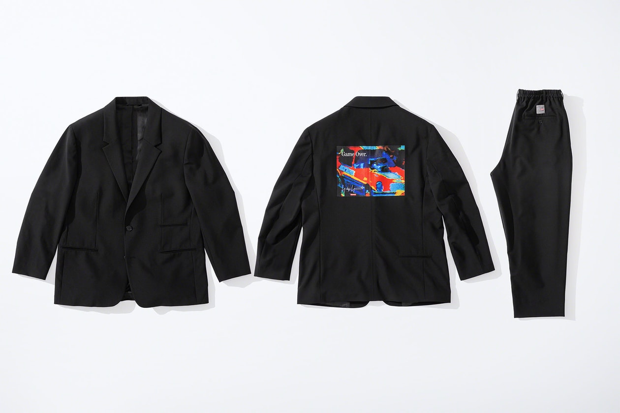 supreme yohji yamamoto collaboration lookbook puffers suits jackets knit sweaters hoodies release info