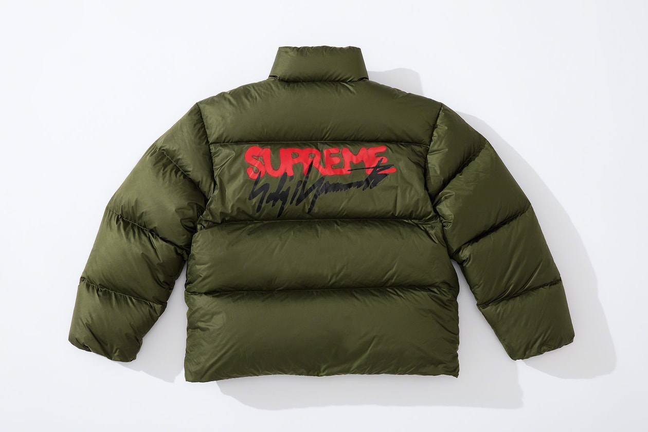 supreme yohji yamamoto collaboration lookbook puffers suits jackets knit sweaters hoodies release info