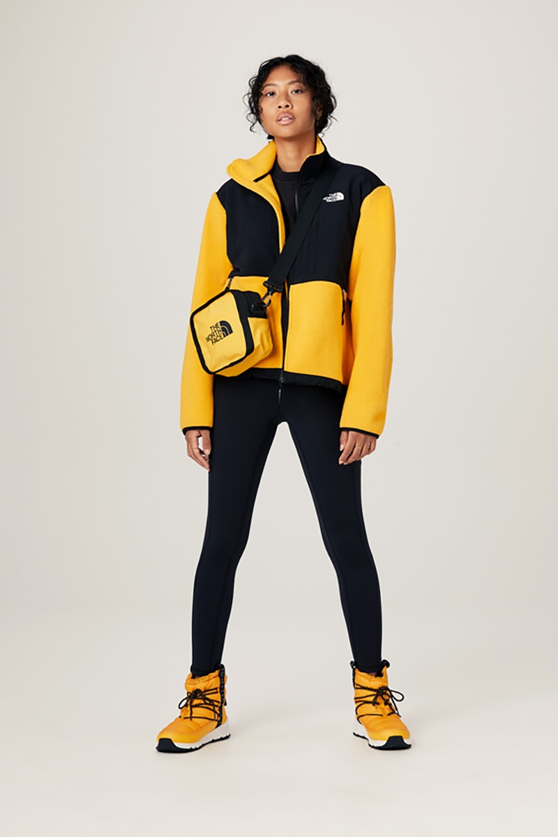 the north face fall winter collection jackets parka outerwear bags beanies yellow summit gold colorway