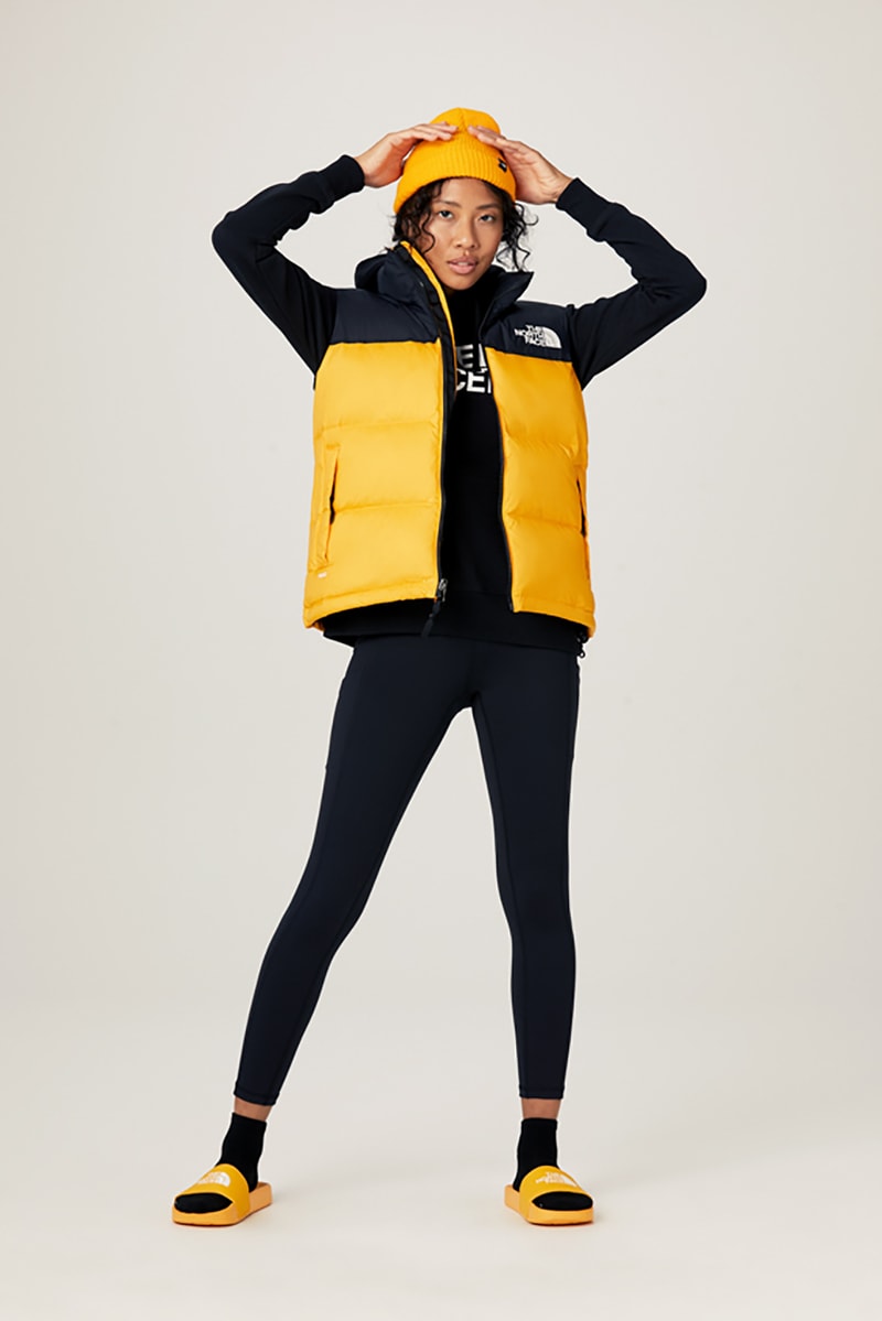 the north face fall winter collection jackets parka outerwear bags beanies yellow summit gold colorway