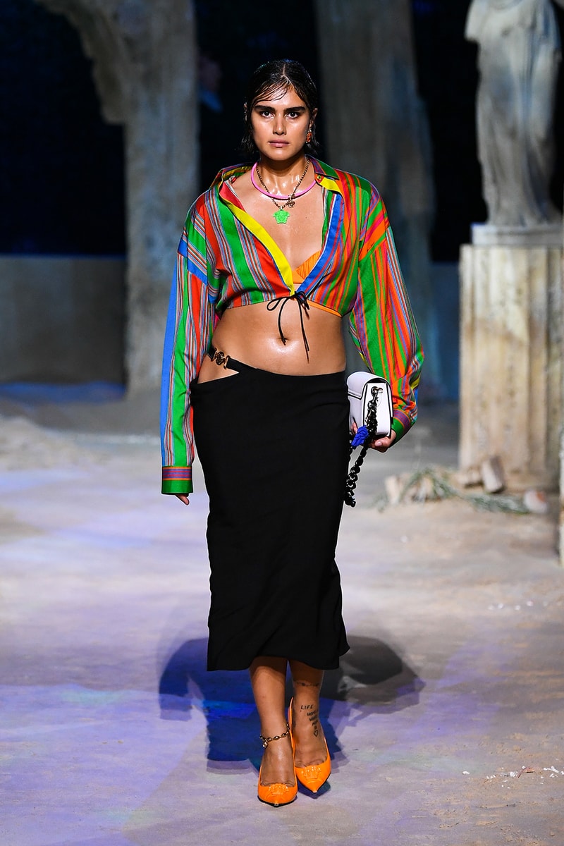 versace spring summer 2021 collection paris fashion week pfw adut akech irina shayk