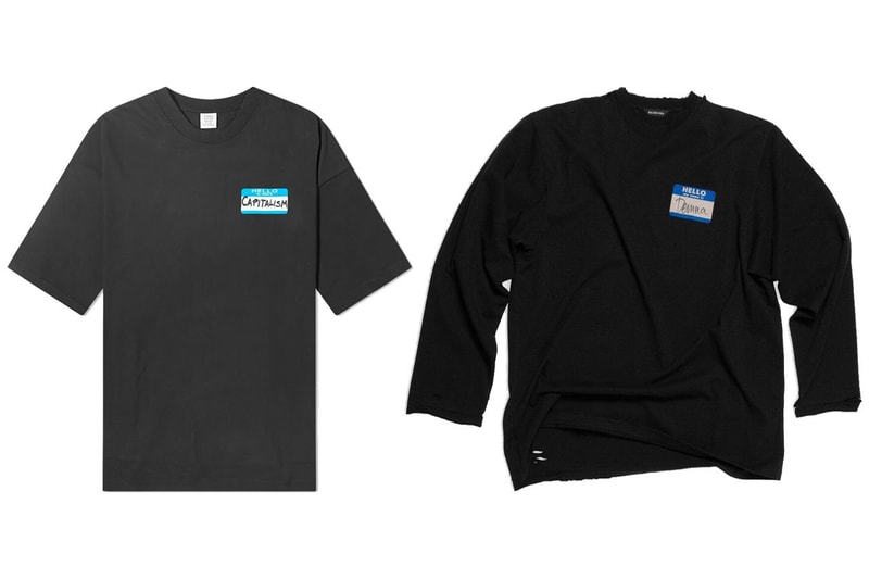 vetements calls out balenciaga plagiarism copy demna gvasalia hello capitalism t-shirts