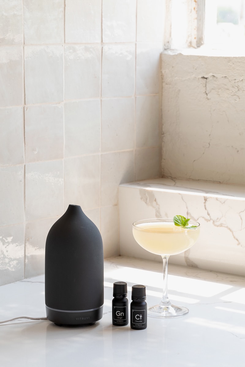 vitruvi diffuser essential oils basil ginger citronella spearmint home refresh kit scent fragrance