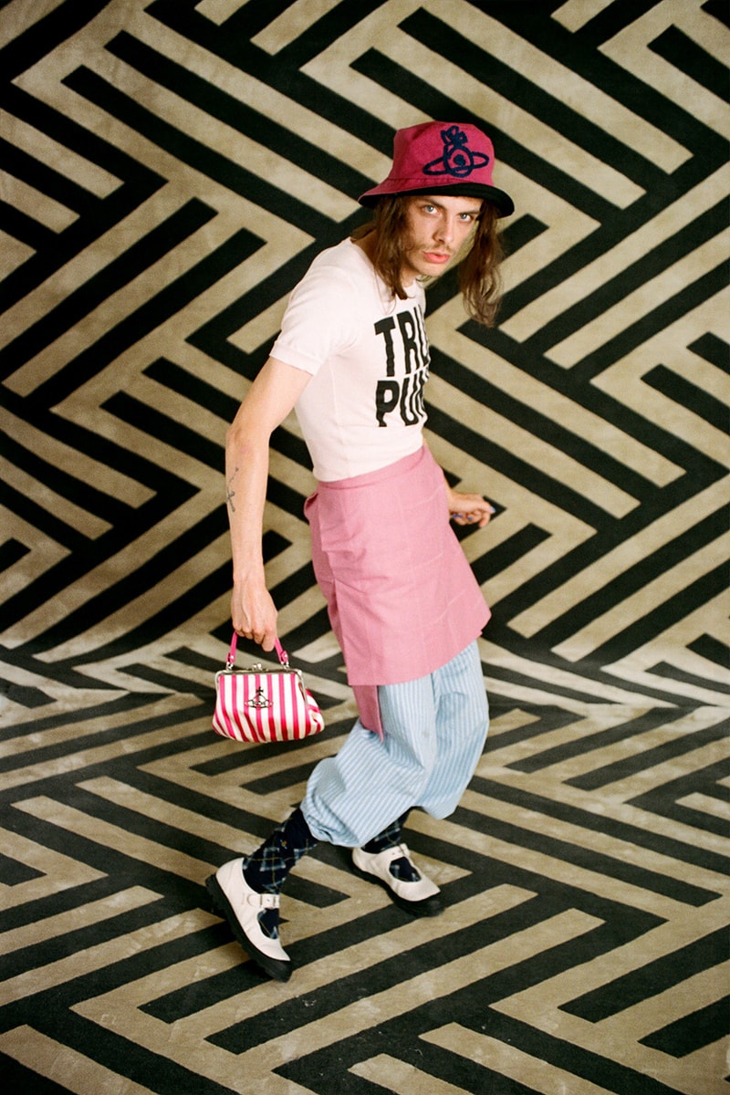 vivienne westwood spring summer 2021 lookbook video tailoring suits cardigans isamaya ffrench georgia palmer dott cotton clown 