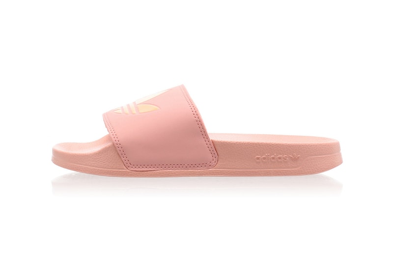 adidas adilette lite slides slippers pink cream white gray footwear