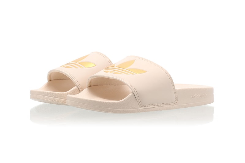 adidas adilette lite slides slippers pink cream white gray footwear