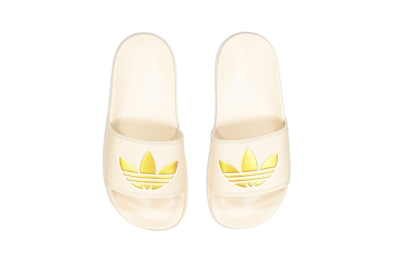 adidas adilette lite slides slippers pink cream white gray footwear