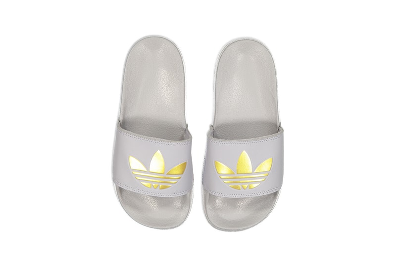 adidas adilette lite slides slippers pink cream white gray footwear