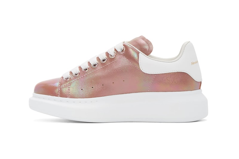 alexander mcqueen rose gold white oversized sneakers footwear shoes sneakerhead