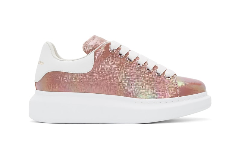 alexander mcqueen rose gold white oversized sneakers footwear shoes sneakerhead