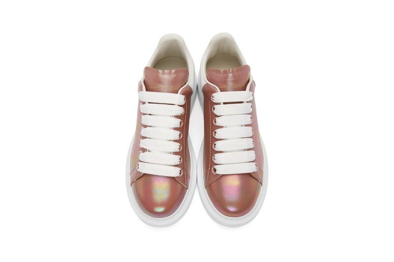 alexander mcqueen rose gold white oversized sneakers footwear shoes sneakerhead