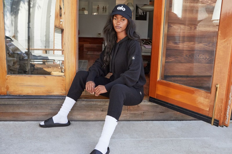 alo yoga cashmere capsule collection sweatpants hoodies crewneck loungewear release 