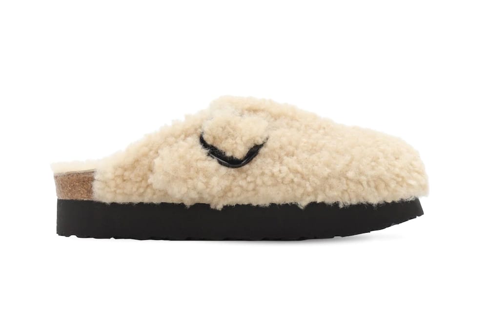 fluffy birkenstock slippers