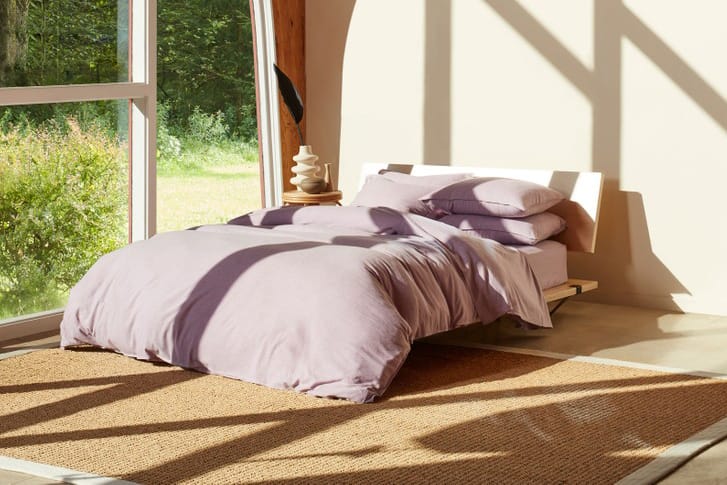 Add Subtle Color to Your Bedroom With Brooklinen's Cashmere Sheets in "Amethyst"