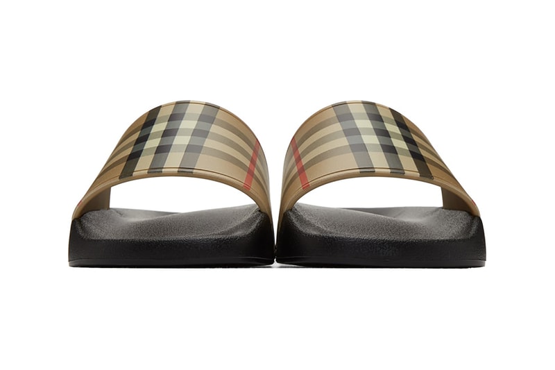 burberry beige check furley slide sandals slippers footwear