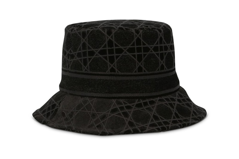 christian dior womens cannage small brim bucket hat black