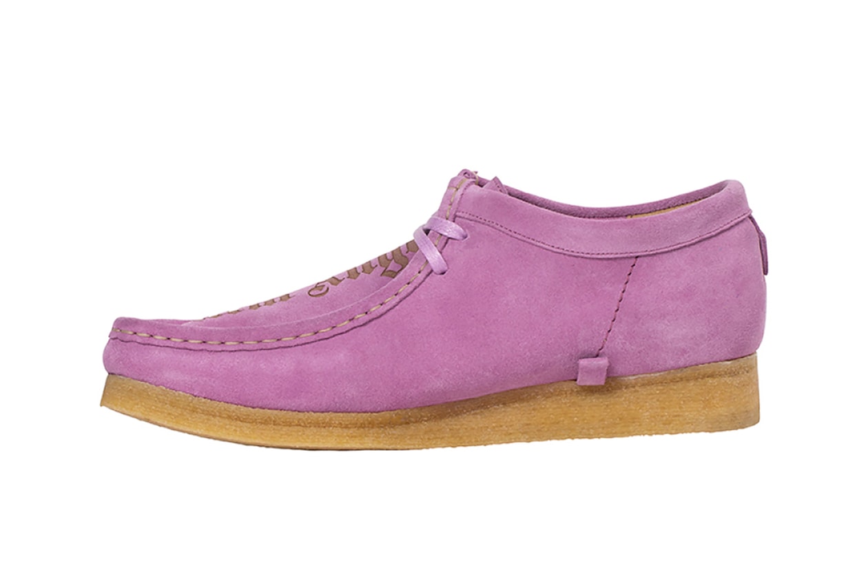 clarks originals palm angels collaboration wallabee boots black purple shoes footwear