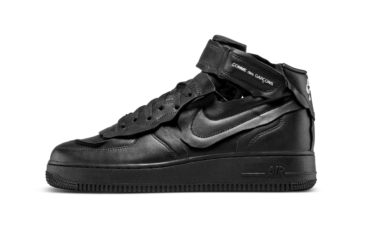 comme des garcons nike air force 1 mid cdg af1 white black sneakers price release