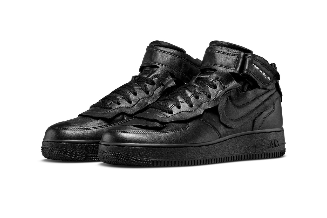 comme des garcons nike air force 1 mid cdg af1 white black sneakers price release