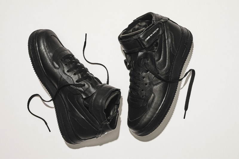 comme des garcons nike air force 1 mid cdg af1 white black sneakers price release