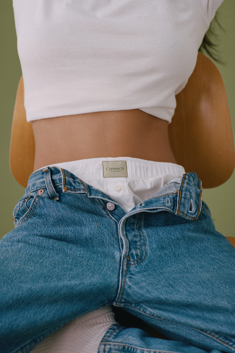 Comme Si Boxer Shorts Women White Sock Brand Loungewear Campaign Jenni Lee Jeans