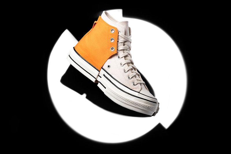 feng chen wang converse chuck 70 2 in 1 high top deconstructed sneakers black white orange collaboration