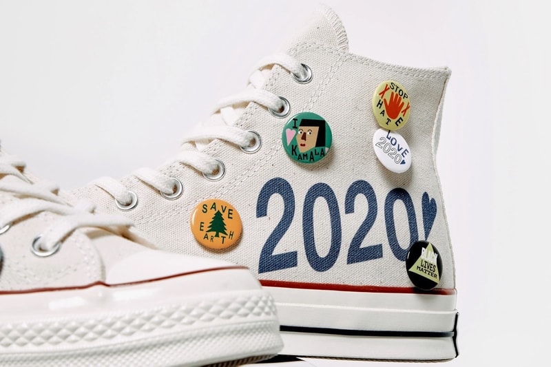converse social status nina chanel collaboration chuck taylor all star sneakers us election vote donation