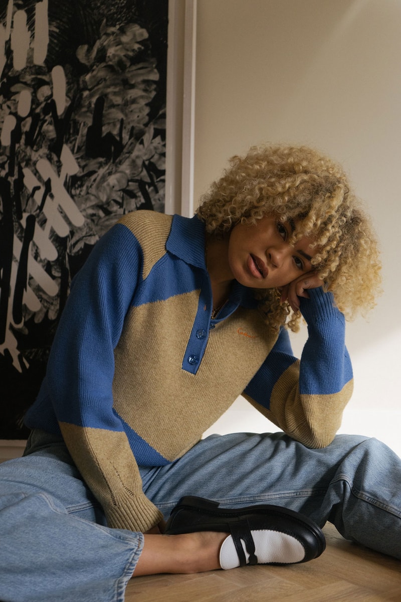 danielle cathari deconstructed knit sweater oatmeal blue bright orange fall winter release