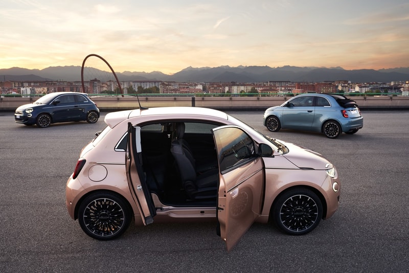 Fiat 500 Electric 3+1 Car Small Mini Rose Gold