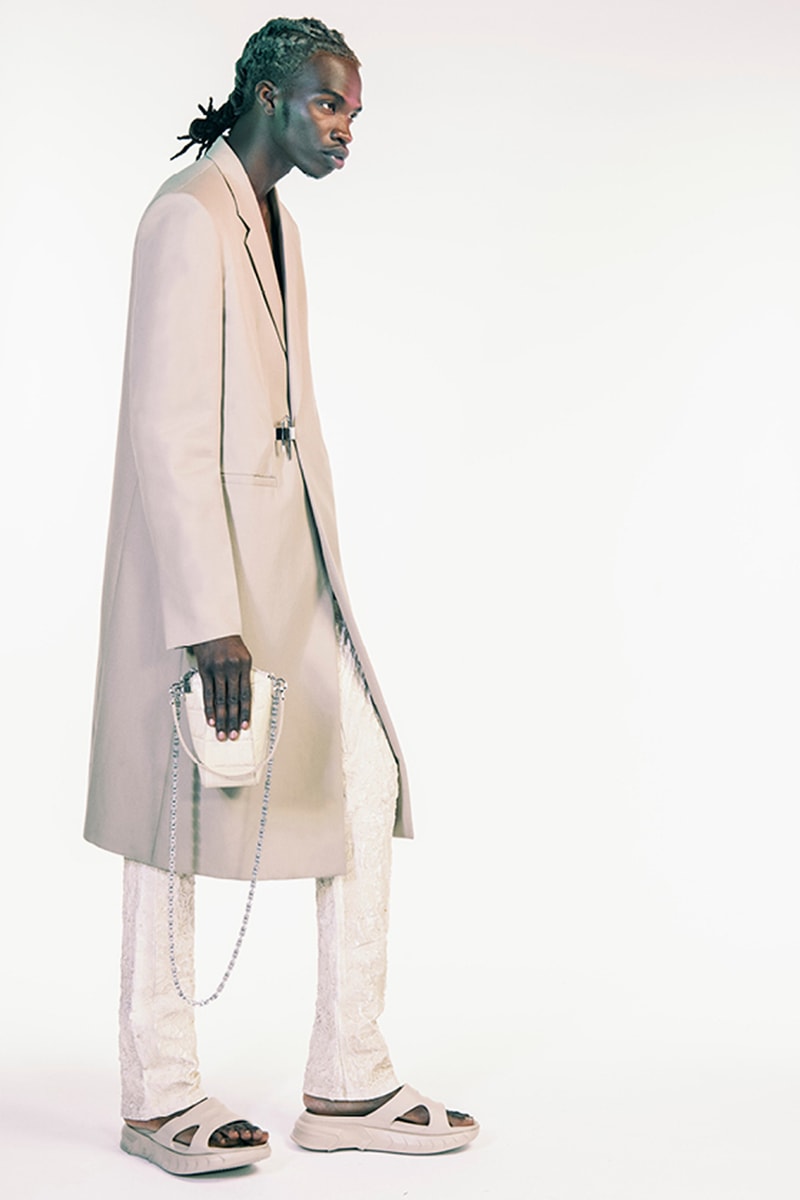 givenchy matthew williams spring summer 2021 first debut collection hardware chains tryp toe heels marshmallow slides