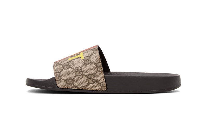 gucci brown not fake gg sandals slides slippers footwear yellow green red
