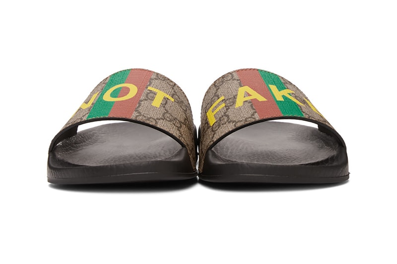 gucci brown not fake gg sandals slides slippers footwear yellow green red