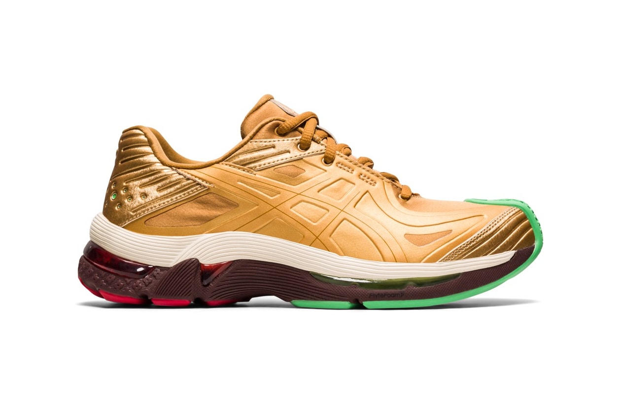 kiko kostadinov asics gel teserakt womens sneakers collaboration gunmetal gold release info