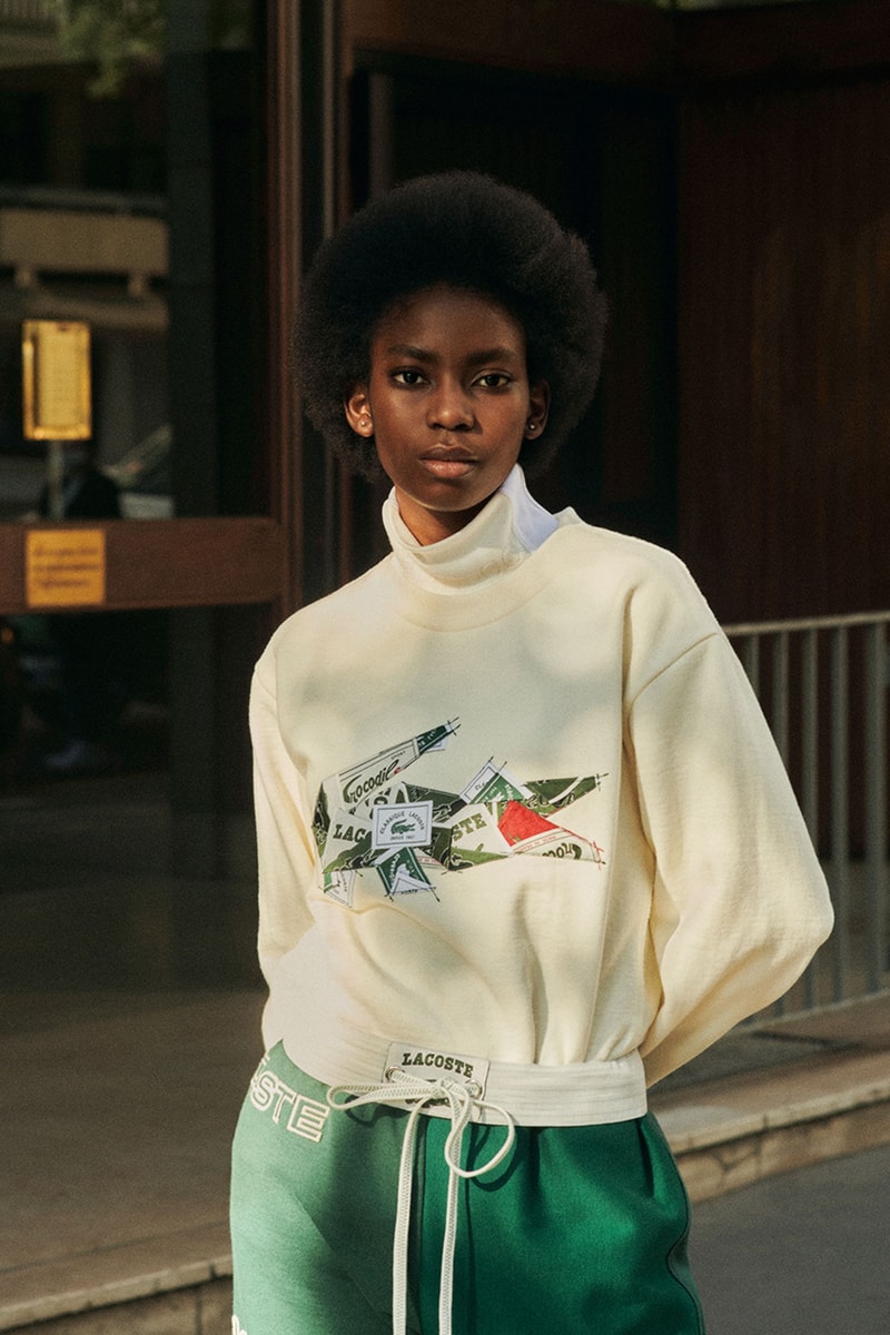 lacoste spring summer 2021 collection lookbook upcycling vintage polo shirts sweatshirts limited release