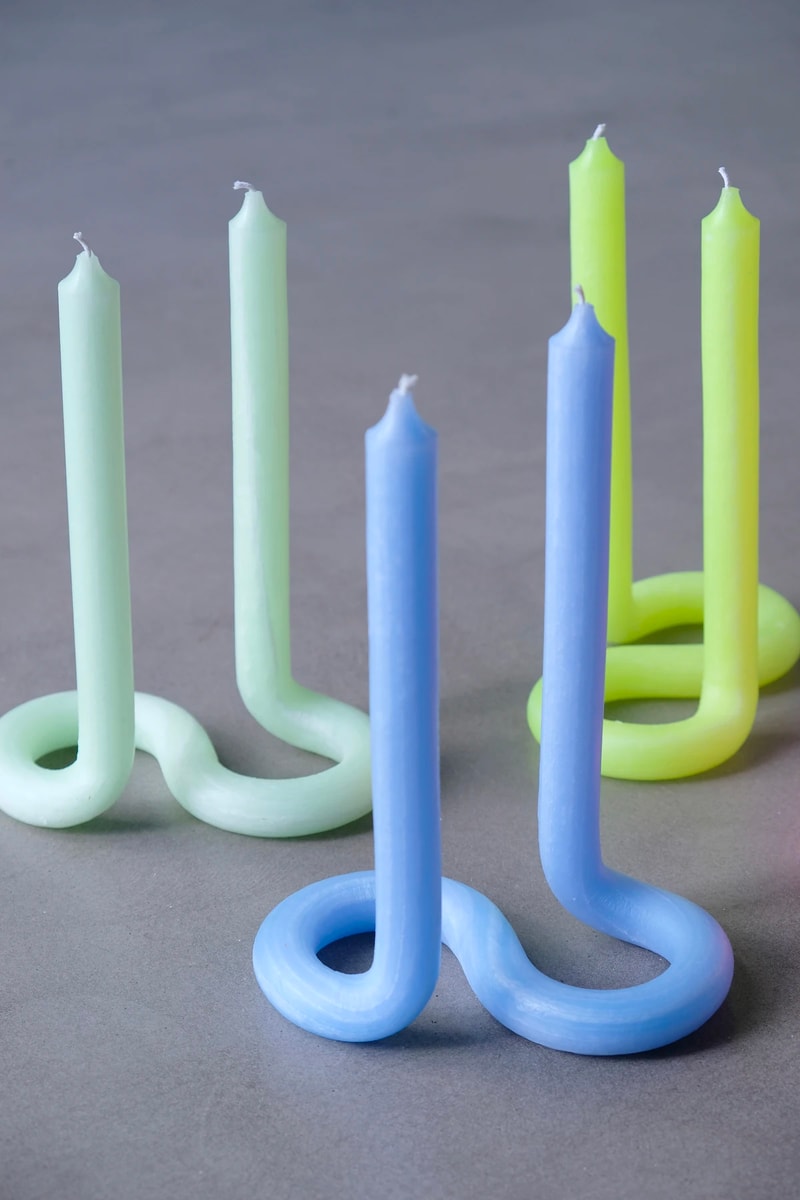 Lex Pott Twist Candles Double Duo Colors Home Decor Design Rotterdam Netherlands Designer Mint Pastel Neon Yellow Light Blue
