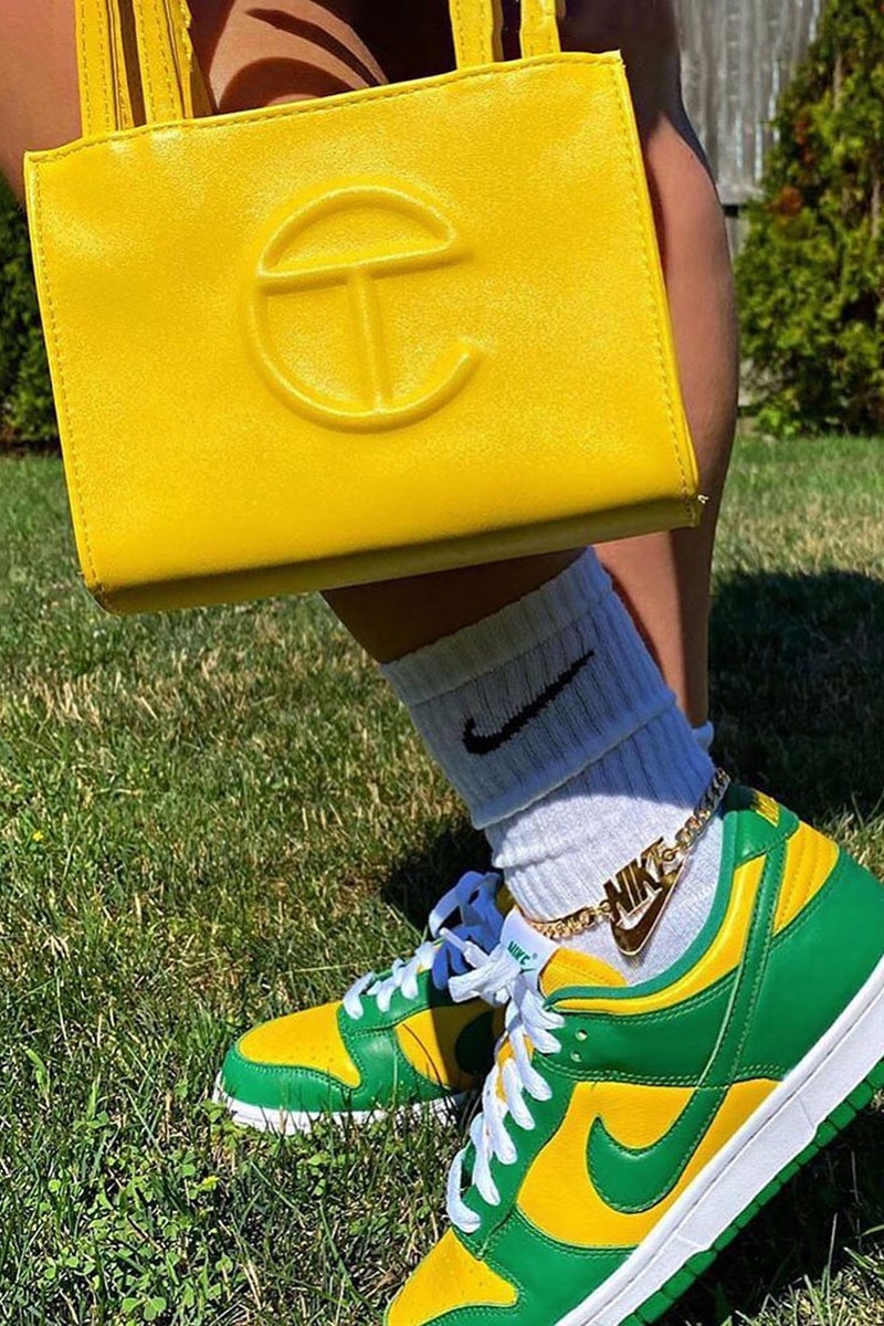 telfar shopping bags clemens orange yellow nike sb dunks