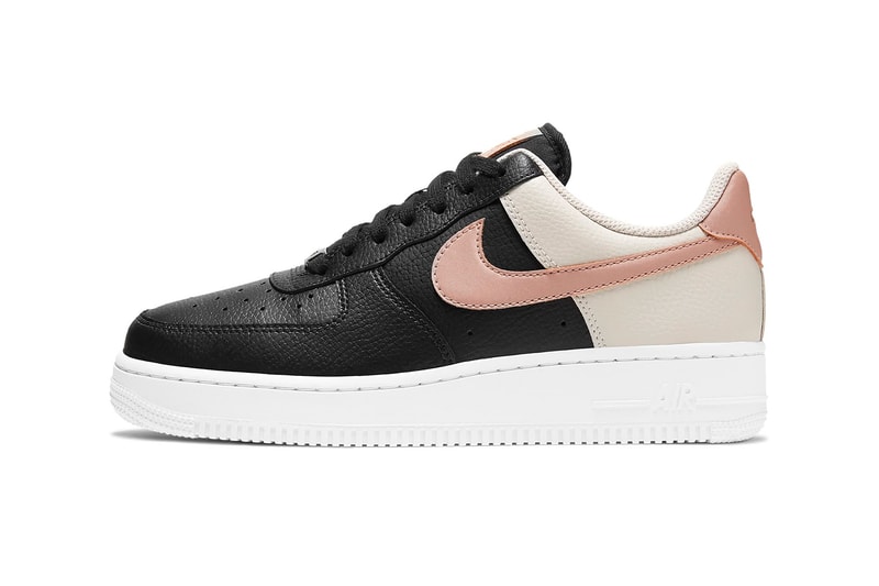 nike air force 1 07 womens sneakers black pink beige white colorway sneakerhead footwear shoes