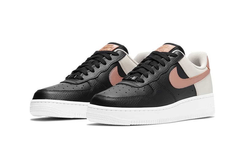 nike air force 1 07 womens sneakers black pink beige white colorway sneakerhead footwear shoes