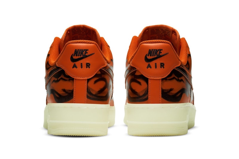 nike air force 1 sneakers skeleton halloween orange black colorway sneakerhead footwear shoes 