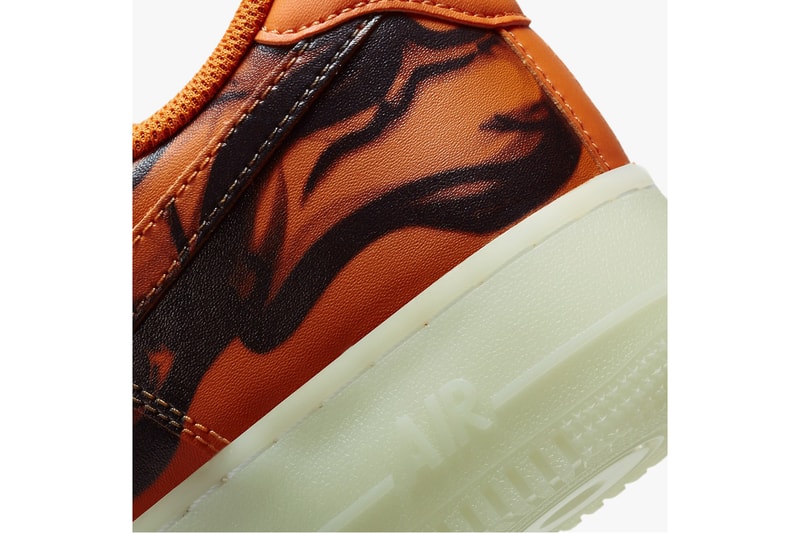 nike air force 1 sneakers skeleton halloween orange black colorway sneakerhead footwear shoes 
