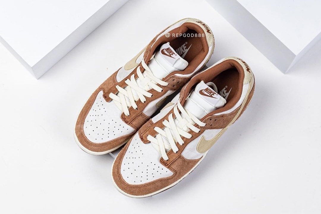 nike dunk low sneakers brown white colorway sneaker head footwear shoes 