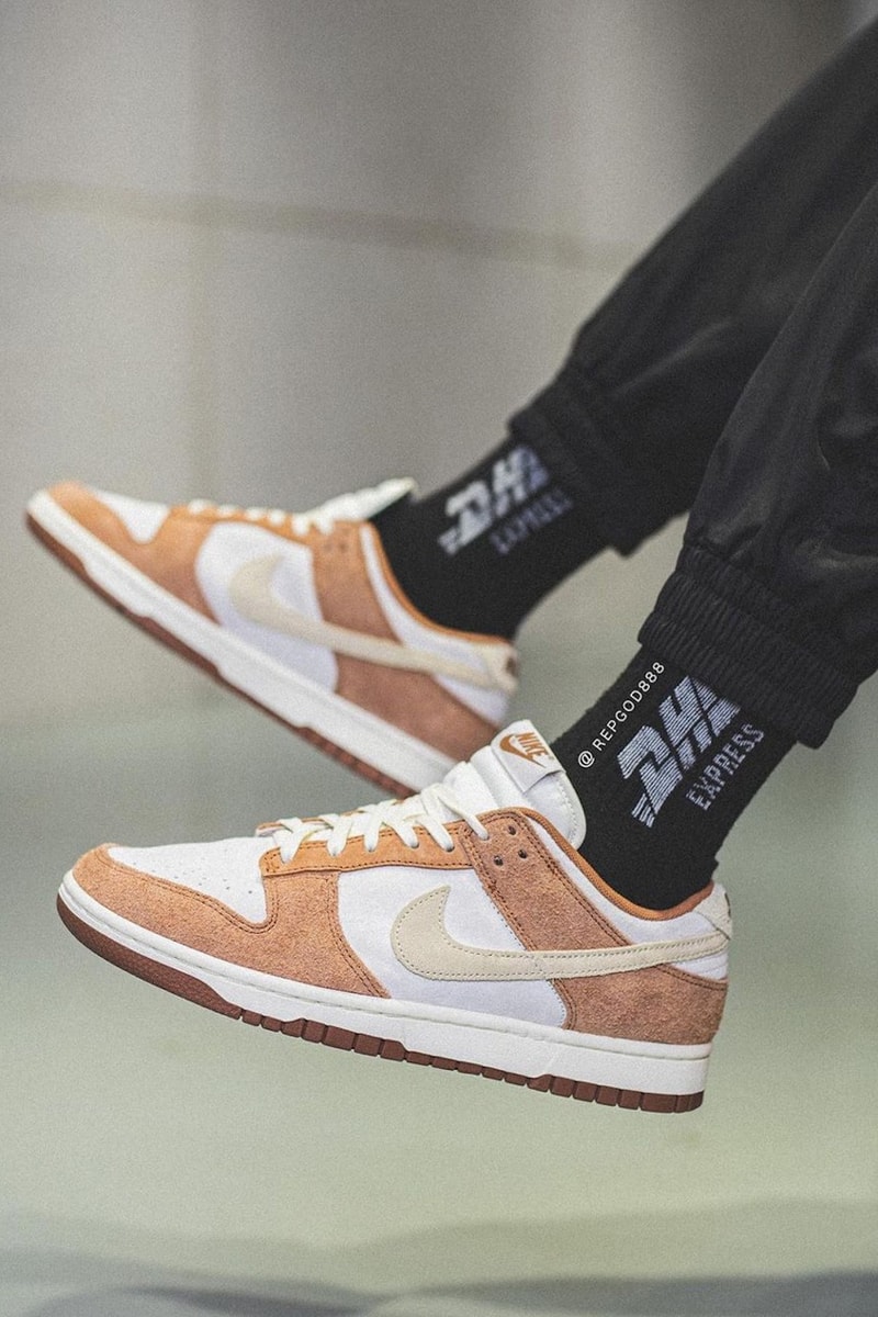 nike dunk low sneakers brown white colorway sneaker head footwear shoes 