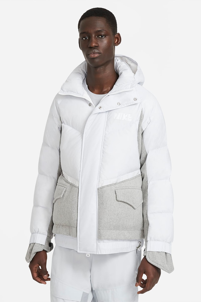 sacai nike collaboration outerwear collection jackets hoodie parka