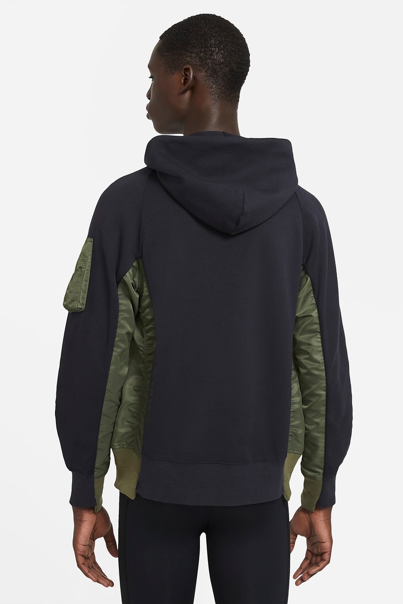 sacai nike collaboration outerwear collection jackets hoodie parka