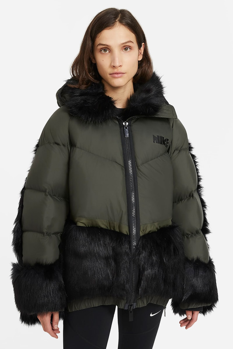 sacai nike collaboration outerwear collection jackets hoodie parka