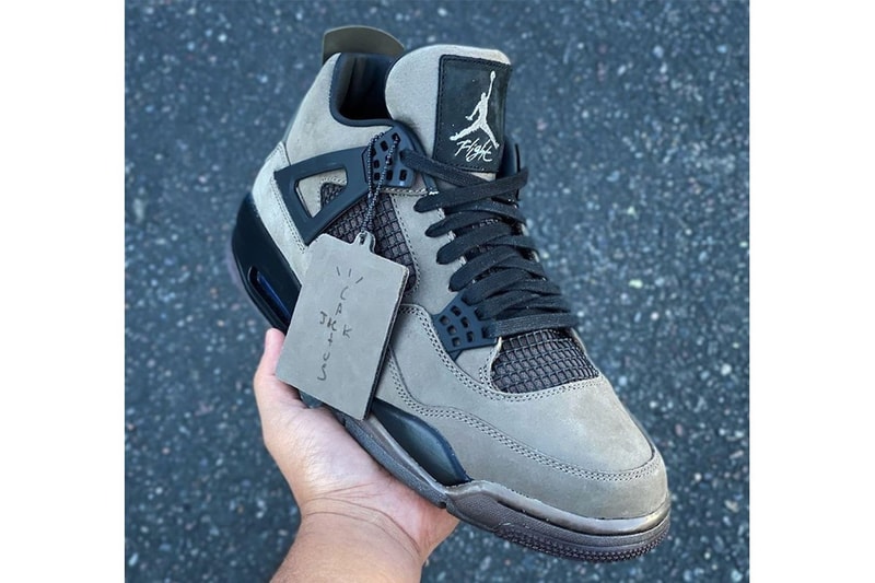 nike travis scott collaboration air jordan 4 sneakers olive green colorway sample unreleased sneakerhead footwear shoes
