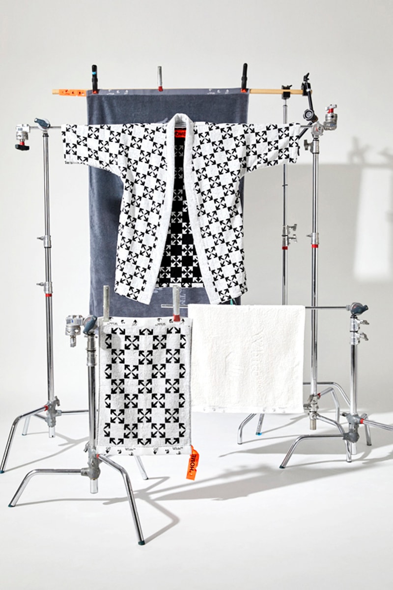 off-white homeware interior decor umbrellas bed linens blankets slippers virgil abloh release info