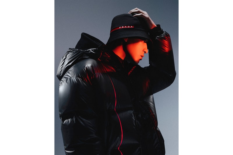 prada linea rossa fall winter campaign yara shahidi exo chanyeol park jin chen extreme tex sustainability